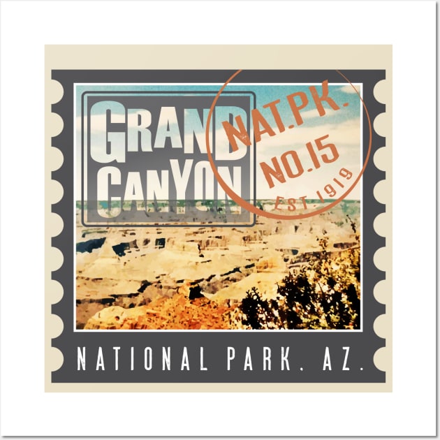 Grand Canyon National Park Stamp Wall Art by Northofthepines